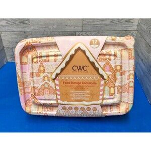 CWC  Food Storage 33.8 oz. Containers Ginger Bread W/Lids Set of 12 NEW
